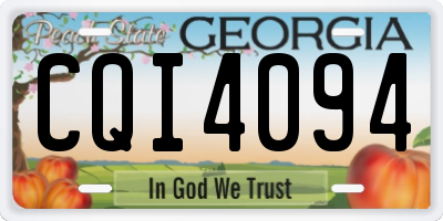 GA license plate CQI4094