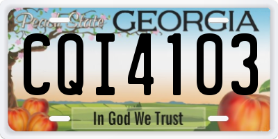GA license plate CQI4103