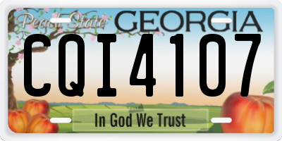 GA license plate CQI4107