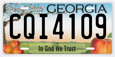 GA license plate CQI4109