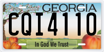 GA license plate CQI4110