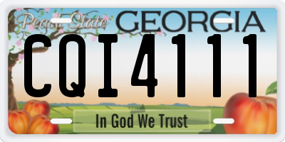 GA license plate CQI4111