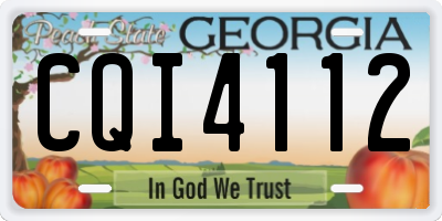 GA license plate CQI4112