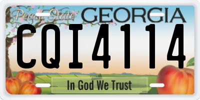 GA license plate CQI4114