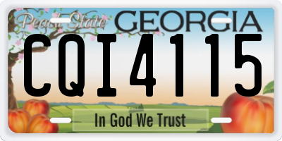 GA license plate CQI4115