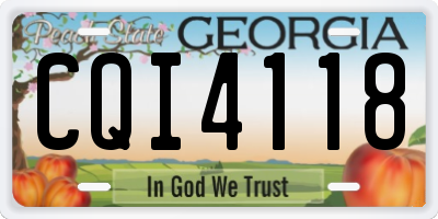 GA license plate CQI4118