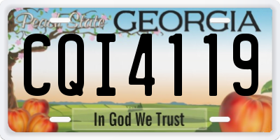 GA license plate CQI4119