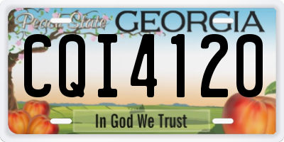 GA license plate CQI4120