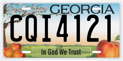 GA license plate CQI4121