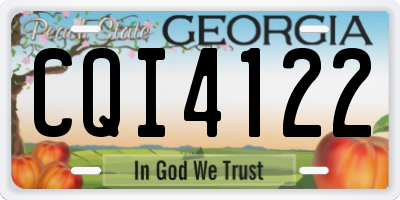 GA license plate CQI4122