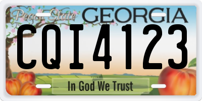 GA license plate CQI4123