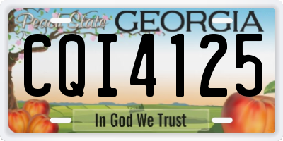 GA license plate CQI4125
