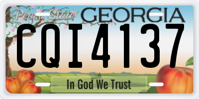 GA license plate CQI4137