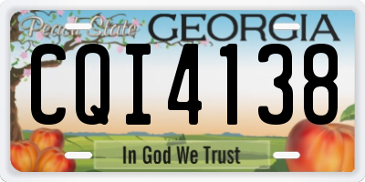 GA license plate CQI4138