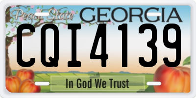 GA license plate CQI4139