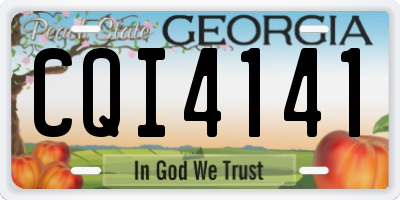 GA license plate CQI4141