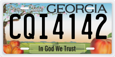 GA license plate CQI4142