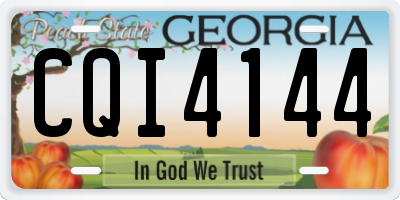 GA license plate CQI4144