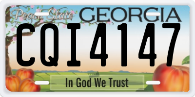 GA license plate CQI4147