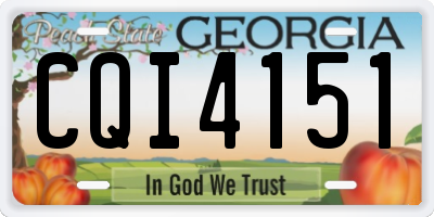 GA license plate CQI4151