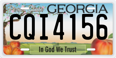 GA license plate CQI4156