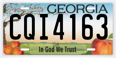 GA license plate CQI4163
