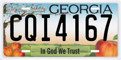 GA license plate CQI4167