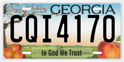 GA license plate CQI4170