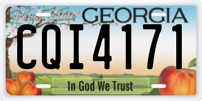 GA license plate CQI4171