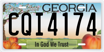 GA license plate CQI4174