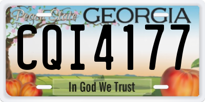 GA license plate CQI4177