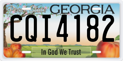 GA license plate CQI4182