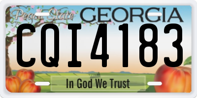 GA license plate CQI4183