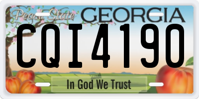 GA license plate CQI4190