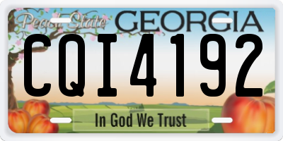 GA license plate CQI4192