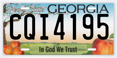 GA license plate CQI4195