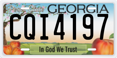 GA license plate CQI4197