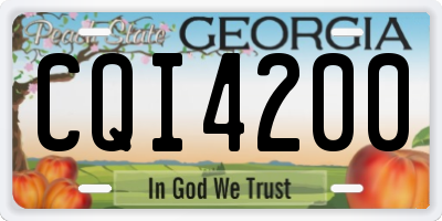 GA license plate CQI4200