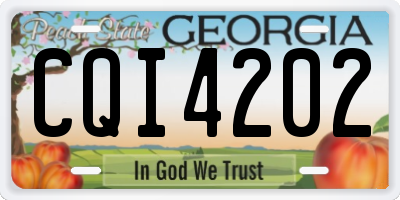 GA license plate CQI4202