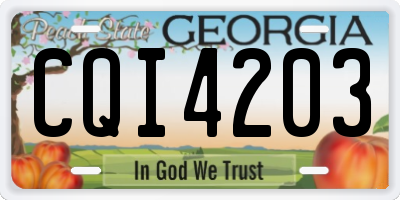 GA license plate CQI4203