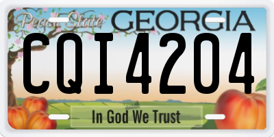 GA license plate CQI4204