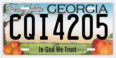 GA license plate CQI4205