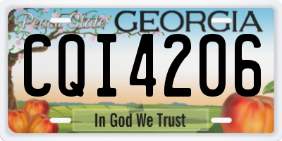 GA license plate CQI4206