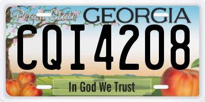 GA license plate CQI4208