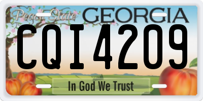 GA license plate CQI4209