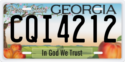 GA license plate CQI4212