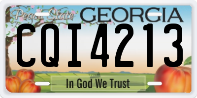 GA license plate CQI4213