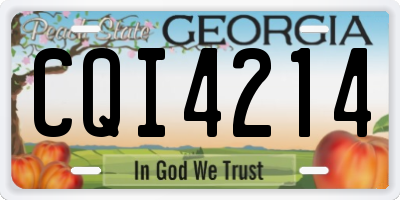 GA license plate CQI4214