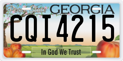 GA license plate CQI4215