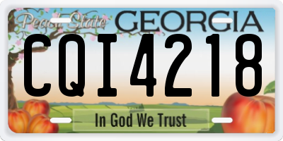 GA license plate CQI4218